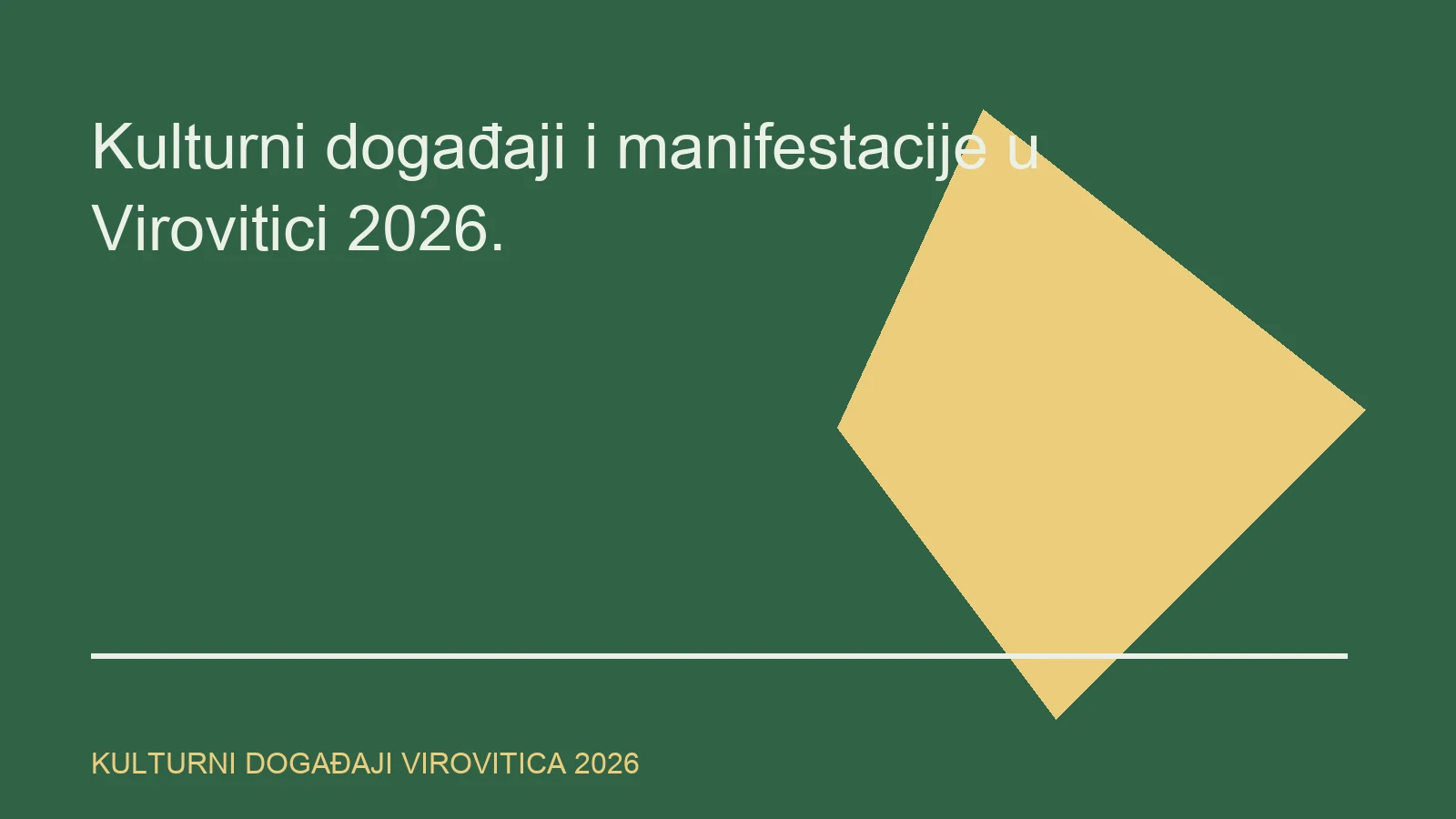 Urednička ilustracija za temu kulturni događaji Virovitica 2026